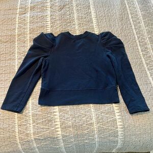 soldout.nyc Organic Cotton Puff Sleeve Sweatshirt Navy Sz L
